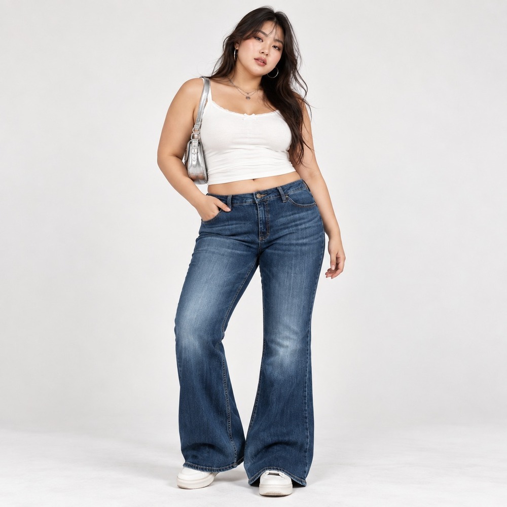 Lee Bootcut Jeans Womens Blue Denim Stretch Mid Rise Y2k Style 16L